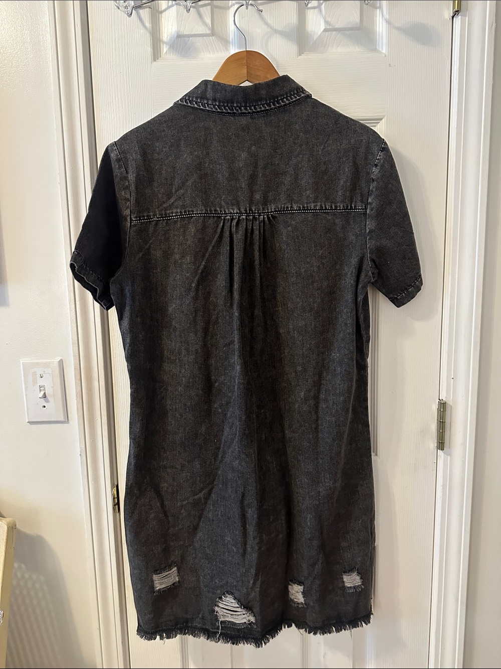 Savanna Jane Charcoal Denim Button Dress - Picture 4 of 4